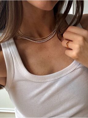 Bauble Bar - NWT Delicate Gold-Tone Layered Tennis Necklace